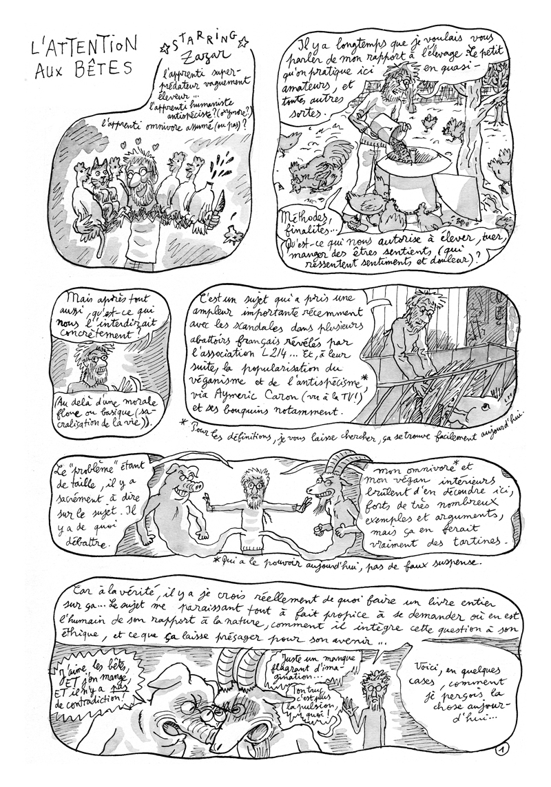 - L'ATTENTION AUX BÊTES - Carnet de cambrousse- page 1