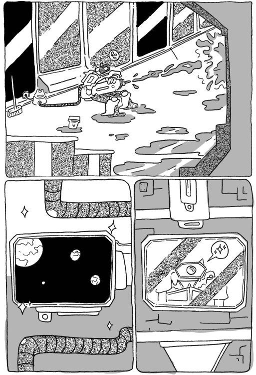  Bastien-Christophe - This is the story of Robots cleaning up a spaceship and a Guy who gets bored in space.page 3